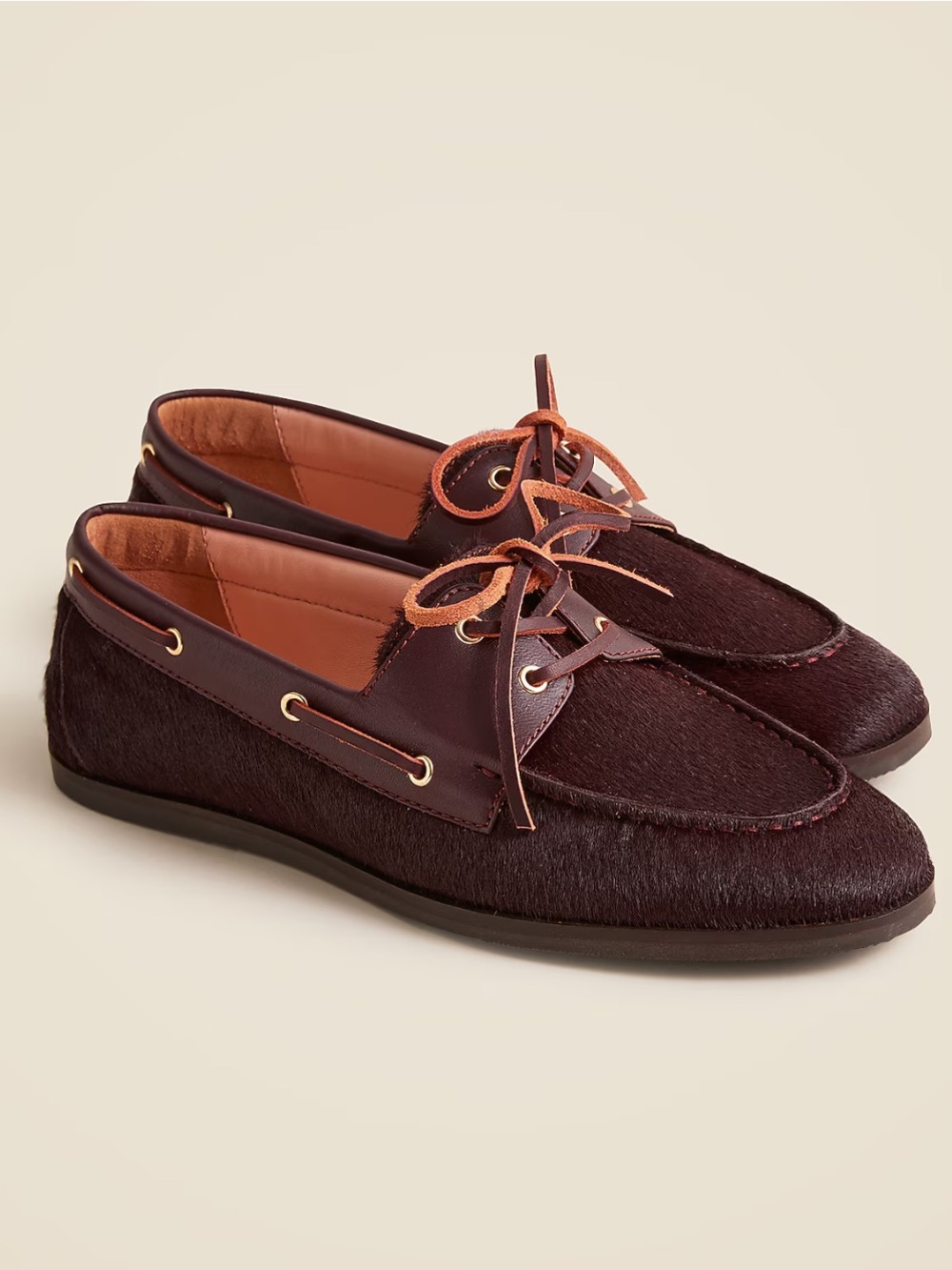J. Crew HairCalf Classic Boat Shoe Brown Women’s Sz 9 NEW in box - Picture 7 of 7
